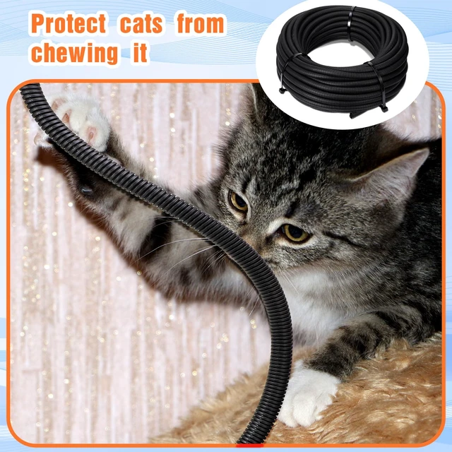 Alt view image 4 of 6 - 3/8" X 500 ft Split Wire Loom Cord Protector Tubing Split Conduit Protector Tubing Convoluted Tube Flexible Electrical Wire Cover Protective Sleeves(Black)