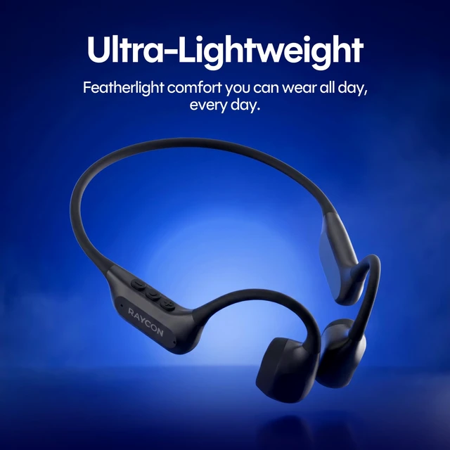 Alt view image 7 of 7 - Everyday Bone Conduction Headphones (Small Fit), 2nd Gen, Blue IP67 Waterproof; 16H Battery Life; Dual Mic Call Clarity; Lightweight, Open-Ear Design; Running/Cycling/Commuting