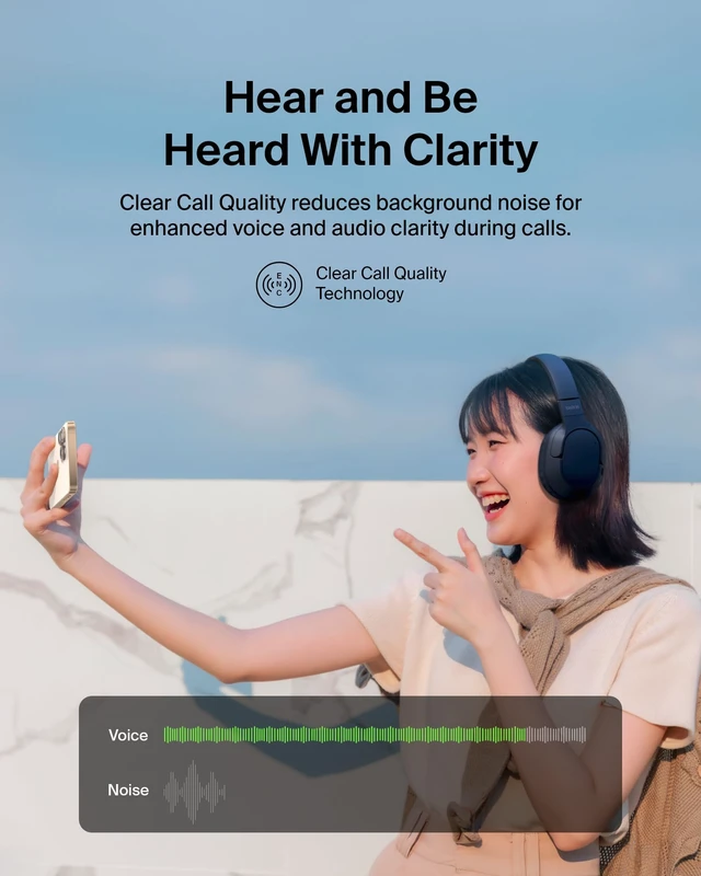 Alt view image 3 of 7 - SoundForm Surround Wireless Over-Ear Headphones Over-ear Bluetooth headphones, foldable design, recycled materials, multipoint, travel, home, office, commute