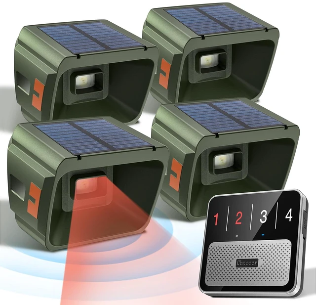 Main image of Solar Driveway Alarm - Radar + IR Dual Detection for Outdoor 1/2 mile range wireless driveway alarm, weatherproof, 3 sensitivity levels driveway sensor alert for home house gate property