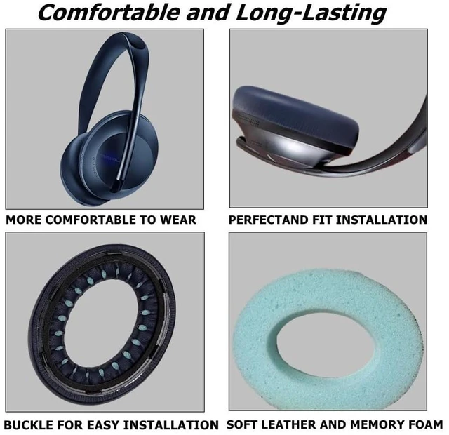 Alt view image 3 of 6 - Replacement Ear Pads Cushions, Earpads Cover for Bose 700 Noise-Cancelling NC700 Over Ear Headphones (Navy Blue)