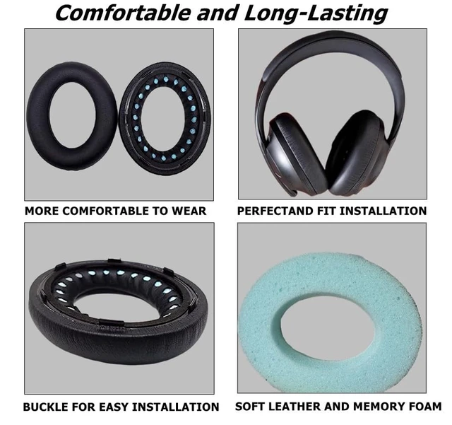 Alt view image 5 of 6 - Replacement Ear Pads Cushions, Earpads Cover for Bose 700 Noise-Cancelling NC700 Over Ear Headphones (Black)