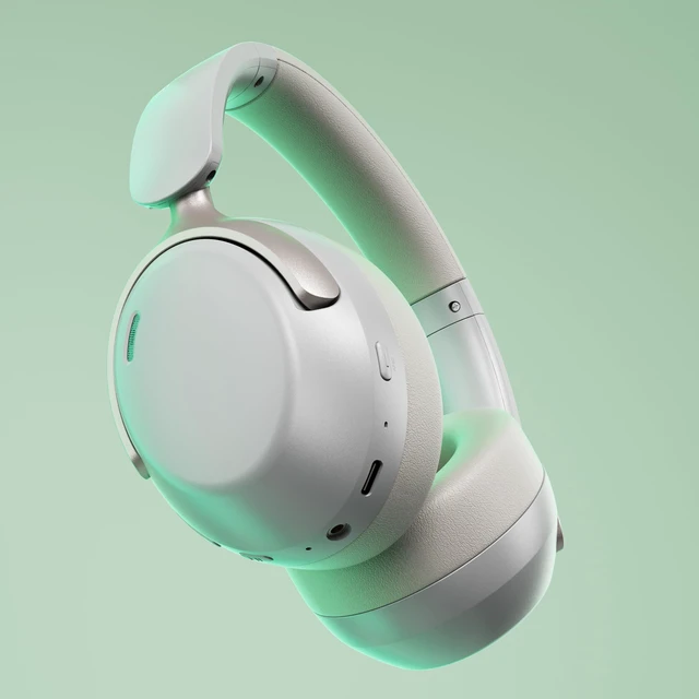 Alt view image 2 of 6 - QC30 Hybrid Active Noise Cancelling Headphones, 60H Playtime, Built-in Mic, Wireless Over Ear Headsets with Case,Bluetooth 5.4,Deep Bass Comfort Fit Soft-Earpads Fast Charging -White Smoke