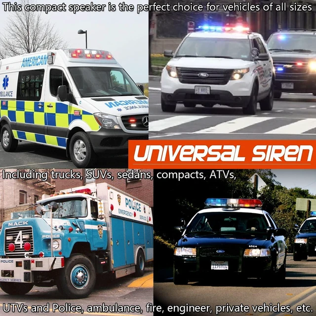 Alt view image 2 of 6 - Police Siren Speaker PA System Kit with Mic 12V Pa Speaker Alarm Multiple Sound Modes, High-Power Main Unit, 150dB, Handheld Push-Button Controller, Waterproof Design, Universal 12V Vehicles