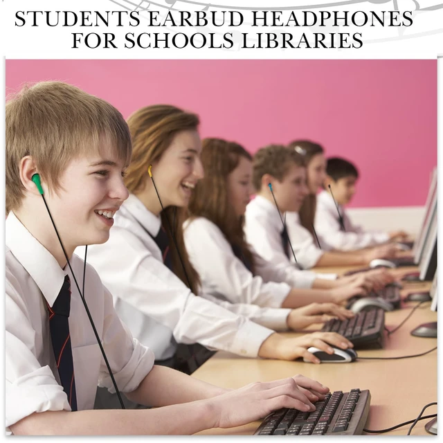 Alt view image 5 of 6 - 160 Packs Bulk Wired Earbuds Classroom Students,Bright Color 8 Colors Individually Wrapped Earphones, Kids School Library Disposable Headphones 3.5mm Plug, In-ear Design Testing Training