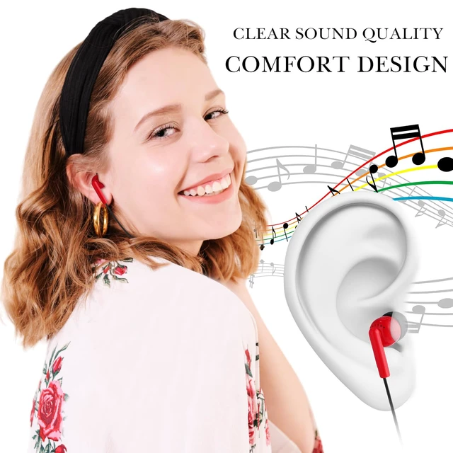 Alt view image 4 of 6 - 160 Packs Bulk Wired Earbuds Classroom Students,Bright Color 8 Colors Individually Wrapped Earphones, Kids School Library Disposable Headphones 3.5mm Plug, In-ear Design Testing Training