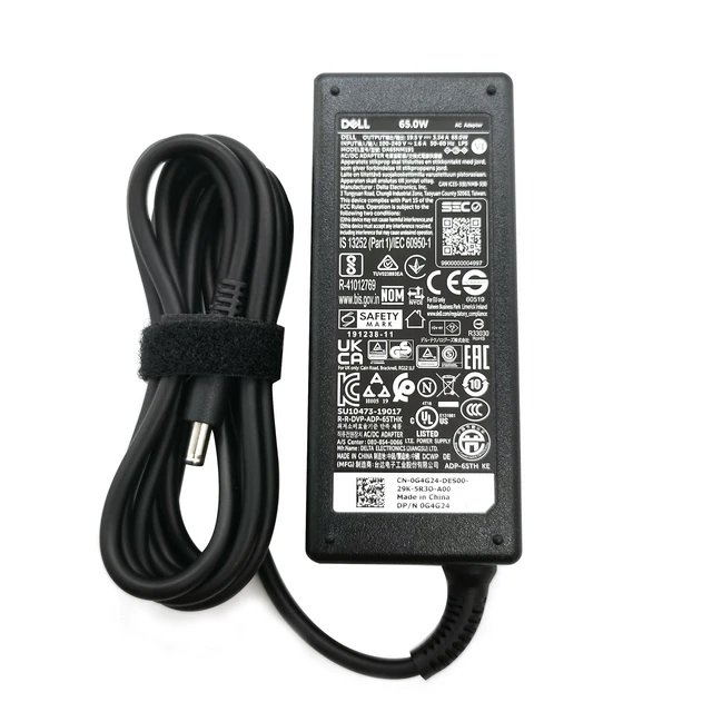 Alt view image 3 of 7 - 65W 4.5mm tip Laptop Charger,Latitude 3320 3330 3340 3420 3430 3435 3440 3450 3520 3530 3535 3540 AC Adapter, Black, DA65NM191
