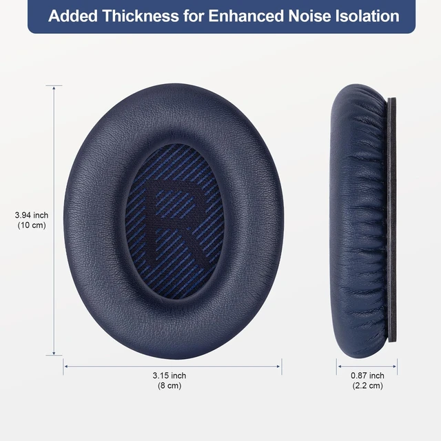 Alt view image 5 of 7 - Replacement Ear Pads Cushions for Bose QuietComfort QC 35 (ii) 25 15 2 Headphones, Earpads for QC35 (ii) QC25 QC15 QC2 SoundTrue/SoundLink AE2/AE2i/AE2w Around-Ear Headphones (MidnightBlue)