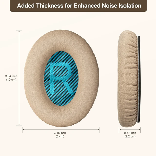 Alt view image 5 of 7 - Replacement Ear-Pads Cushions for Bose QuietComfort (QC) 35 35ii 25 15 2 and More Headphones, Upgraded Covers with Soft Protein Leather, Reinforced Sealing, Optimized Memory Foam (Brown)