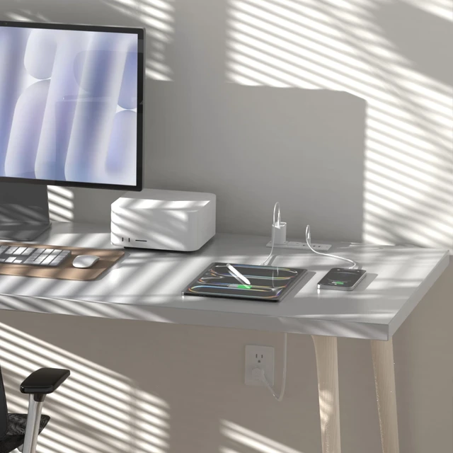 Alt view image 5 of 7 - Recessed Power Strip with 2 PD 65W USB C,Flush Mount Outlet White, 6FT,Flush Mount Countertop Drawer Outlet, Furniture Hidden Charging Station for Side Table, End Table,2 AC Outlets