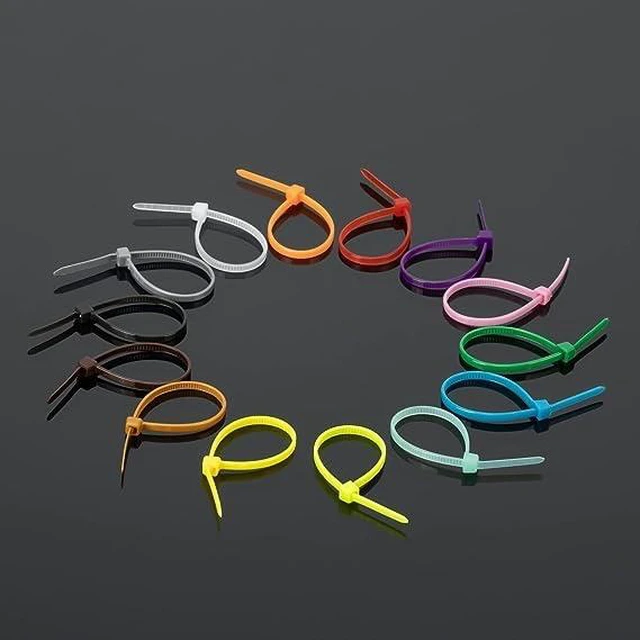Alt view image 3 of 5 - 1400 PCS Colored Garden Cable Zip Ties 10 inch, 40 lbs Strength, Multicolor Self-Locking Nylon Zip Ties for Marking Chickens Legs or Deco Mesh Wreath Supplies