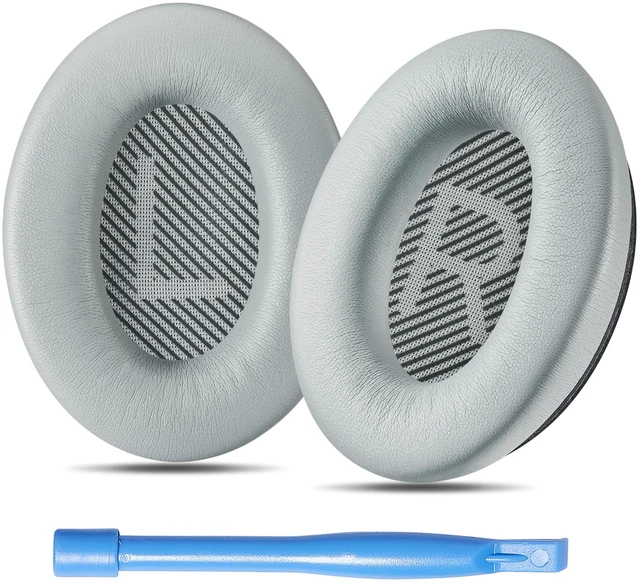 Main image of qc Replacement Ear Pads Cushions Compatible with Bose QuietComfort 35 II / QC35, QCSE, QCSC and QC45 Wireless Headphones (Gray) - Premium Material Extra Thick Durable