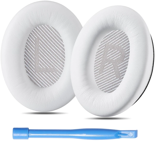 Main image of qc Replacement Ear Pads Cushions Compatible with Bose QuietComfort 35 II / QC35, QCSE, QCSC and QC45 Wireless Headphones (White) - Premium Material Extra Thick Durable