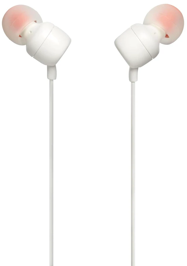 Main image of Tune 110E - in-Ear Headphones - White Pure Bass sound, 1-button remote with microphone, Tangle-free flat cable