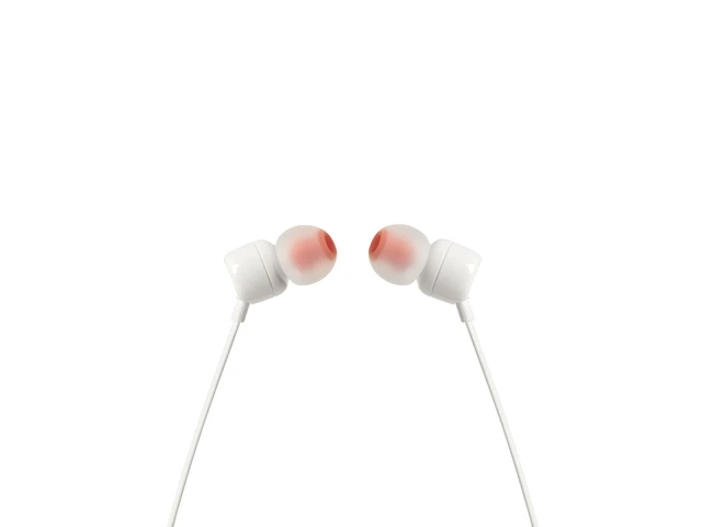 Alt view image 3 of 5 - Tune 110E - in-Ear Headphones - White Pure Bass sound, 1-button remote with microphone, Tangle-free flat cable