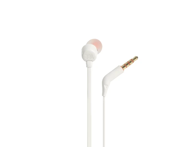 Alt view image 4 of 5 - Tune 110E - in-Ear Headphones - White Pure Bass sound, 1-button remote with microphone, Tangle-free flat cable