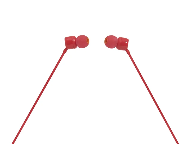 Alt view image 3 of 5 - Tune 110E - in-Ear Headphones - Red Pure Bass sound, 1-button remote with microphone, Tangle-free flat cable