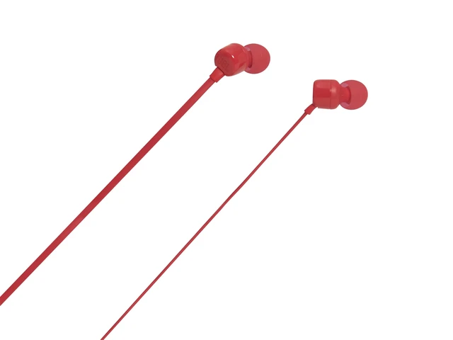 Alt view image 5 of 5 - Tune 110E - in-Ear Headphones - Red Pure Bass sound, 1-button remote with microphone, Tangle-free flat cable