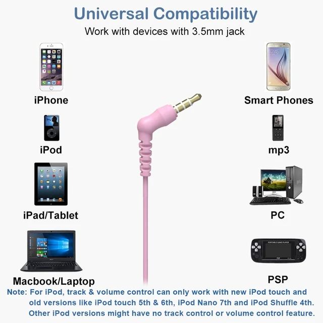 Alt view image 6 of 7 - Wired Sport Running Headphones Over Ear in-Ear Earbuds w Mic Pink For Kids Women Small Ears, Wrap Around Earphones w Earhook, Control & Ear Buds Case for Gym Workout, For Cell Phones Laptops