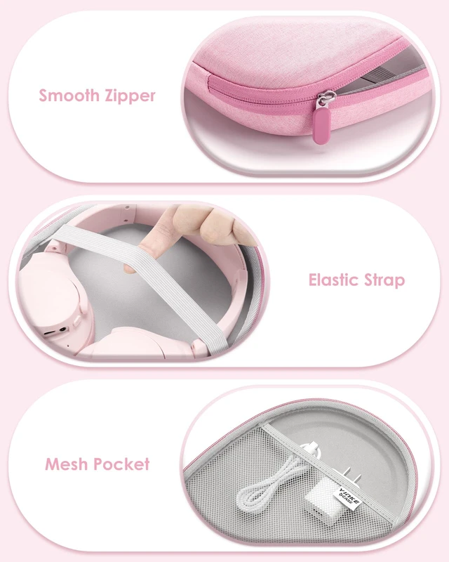 Alt view image 4 of 6 - Headphone Case Hard Shell Super-Slim for Soundcore Anker/Sony/JBL/Bose Fits Skullcandy Crusher/BERIBES/KVIDIO/TOZO/JLab Over-Ear Headphones, Universal Portable Travel Organizer Bag
