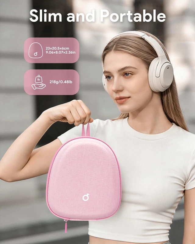 Alt view image 5 of 6 - Headphone Case Hard Shell Super-Slim for Soundcore Anker/Sony/JBL/Bose Fits Skullcandy Crusher/BERIBES/KVIDIO/TOZO/JLab Over-Ear Headphones, Universal Portable Travel Organizer Bag
