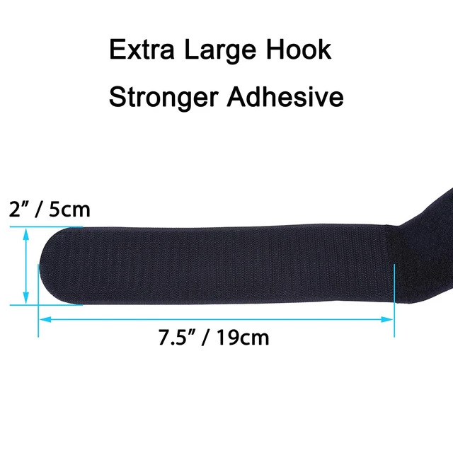 Alt view image 7 of 7 - Extra Large 4 Pack 2 x 37" Hook & Loop Tie Down Straps Heavy Duty Durable Nylon, Reusable, Long, Wide, Black, Functional, Adjustable Fastening Cinch Strap Cable Cord for Home, Office, Outdoor