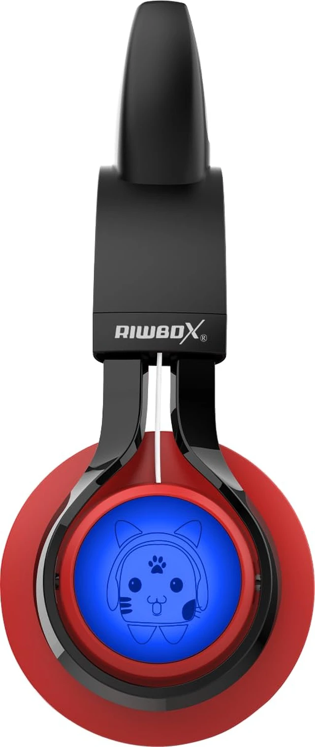Alt view image 5 of 7 - CT-7 Cat Ear Bluetooth Headphones, LED Light Up Bluetooth Wireless Over Ear Headphones with Microphone and Volume Control for Travel/School/Smartphones/Laptop/PC/TV Red&Black