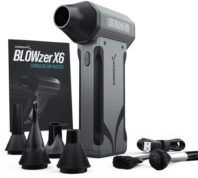 Main image of BLOWZER X6 by - Powerful Airflow, Endless Possibilities Jet Powered Air Duster, Up to, 5 Nozzles, PC, Keyboard, Car Detailing, Fire Accelerator