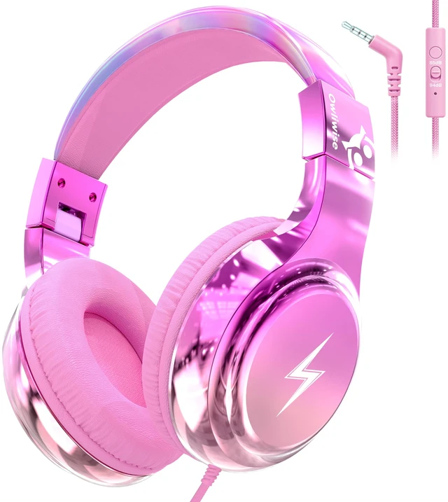 Main image of Kids Headphones with Cord with Mic, 85/94dB Safe Volume Limit HD mic, over-ear foldable, 3.5mm for iPad, tablet, computer, Kids Wired Headphones for school, travel, boys girls Bolt Series