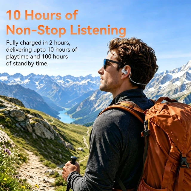 Alt view image 7 of 7 - Open Ear Headphones, Bluetooth 6.0 Air Conduction Sports Earbuds, 19g Lightweight Wireless Earphones for Running, Cycling & Workouts, IPX7 Waterproof Headset, Built-In Dual-Mic, FreeRun F5, Gray