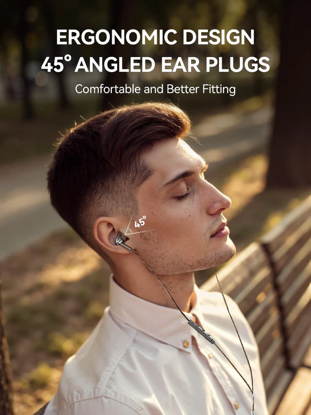 Alt view image 3 of 6 - Quad Driver in-Ear Earphones Hi-Res High Fidelity Headphones Warm Bass, Spacious Reproduction, High Resolution, Mic in-Line Remote Smartphones/PC/Tablet - Silver/Gray