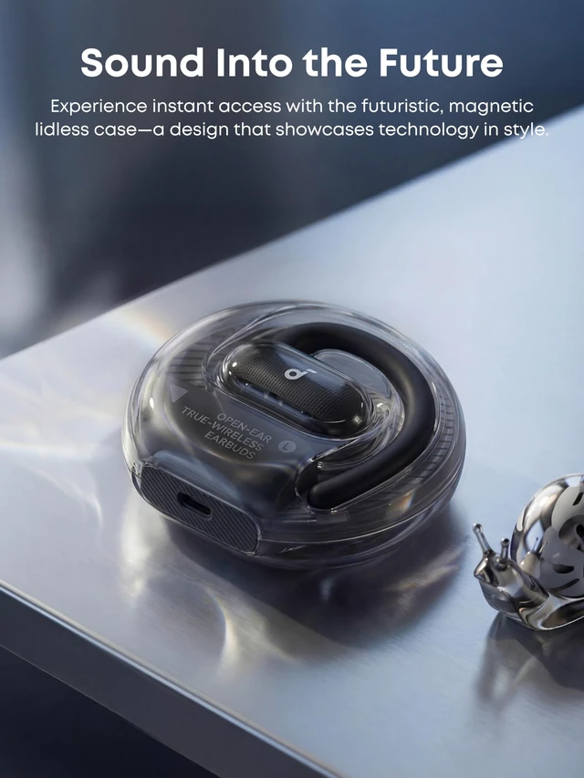 Alt view image 3 of 7 - V40i by Open Ear Earbuds, Open Ear Headphones True Wireless Lidless Case, 4 Adjustable Positions for Every Ear Size, AI Clear Calls, Richer Bass, IP55, 21H Playtime, Bluetooth 5.4