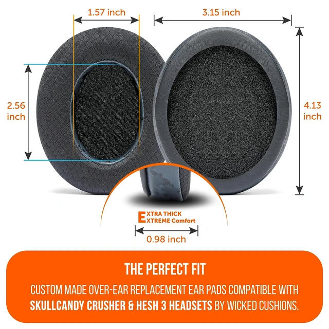 Alt view image 5 of 7 - Freeze Crusher - Cooling Gel Earpads for Skullcandy Crusher & Hesh 3 Made by Wicked Cushions Also fits Crusher ANC 2, Crusher 720 & 1080 Soft Memory Foam, Cooler for Longer Black Camo