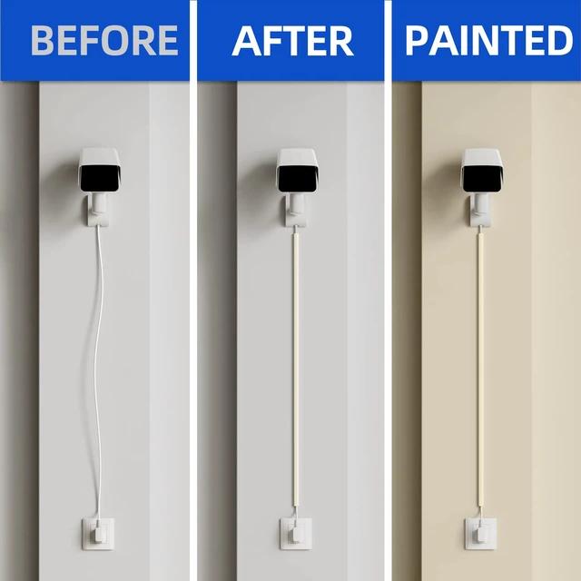Alt view image 5 of 7 - Beige Cord Hider, Cord Covers for 1 Wire on Wall, Mini Size Wire Covers for Cords on Wall, Paintable Cable Cover Raceway to Hide Speaker Wire, Ethernet Cable, W 0.48in H 0.30in