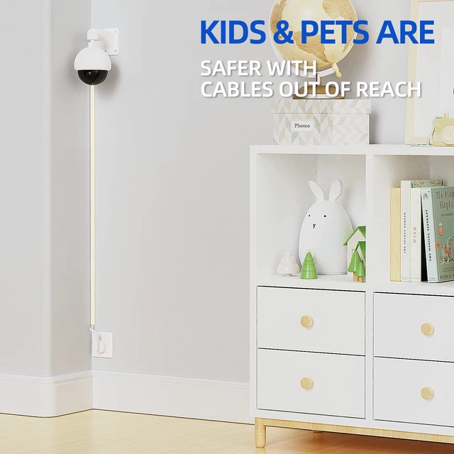 Alt view image 6 of 7 - Beige Cord Hider, Cord Covers for 1 Wire on Wall, Mini Size Wire Covers for Cords on Wall, Paintable Cable Cover Raceway to Hide Speaker Wire, Ethernet Cable, W 0.48in H 0.30in