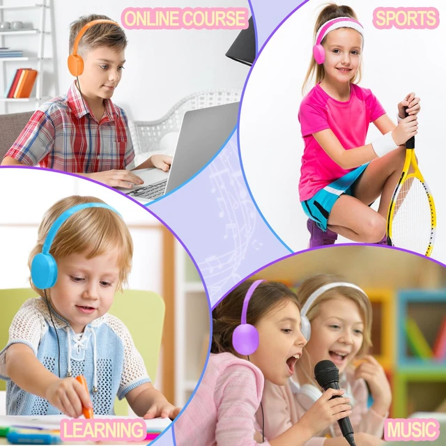 Alt view image 7 of 7 - 30 Pack Kids Headphones Bulk for Classroom School Library,Durable Wholesale Wired Headphones for Kids Student Boys Girls Adults,HD Sound 3.5mm Jack (10 Color)