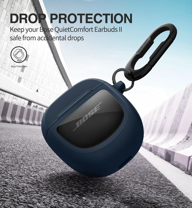 Alt view image 3 of 6 - Protective Cases for Bose QuietComfort Earbuds II 2022 / QuietComfort Ultra/Ultra Earbuds 2nd Gen, Shockproof Case Cover for Bose QC ii 2 & Ultra Case Accessories with Carabiner, Navy