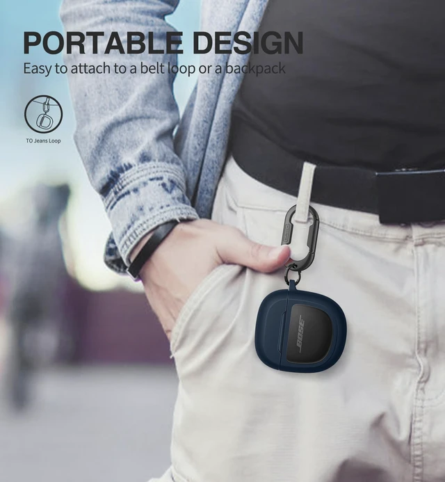 Alt view image 5 of 6 - Protective Cases for Bose QuietComfort Earbuds II 2022 / QuietComfort Ultra/Ultra Earbuds 2nd Gen, Shockproof Case Cover for Bose QC ii 2 & Ultra Case Accessories with Carabiner, Navy
