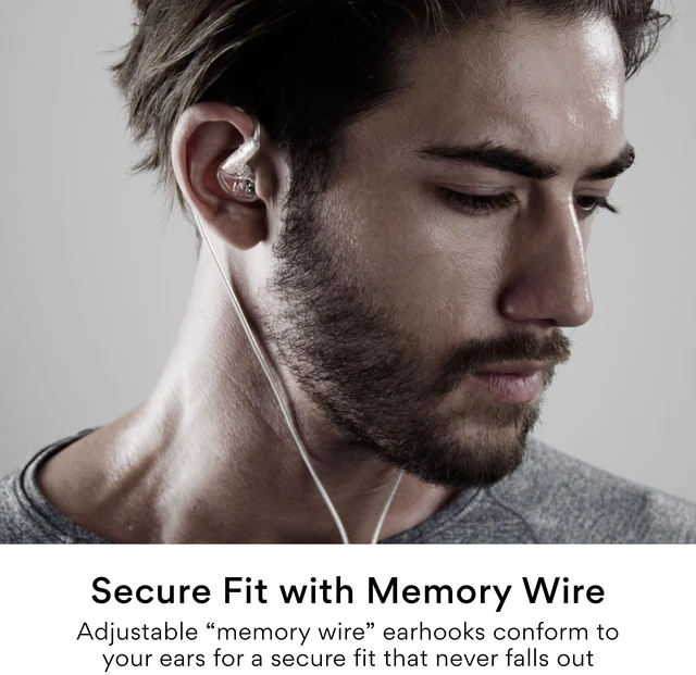 Alt view image 2 of 7 - M6 Sport USB-C Wired Earbuds with Memory Wire Earhooks, Headset with Mic & 3-Button Remote for iPhone 17 Pro Max, iPad, USB Type C Devices; in Ear Headphones for Running/Gym/Workouts (Clear)
