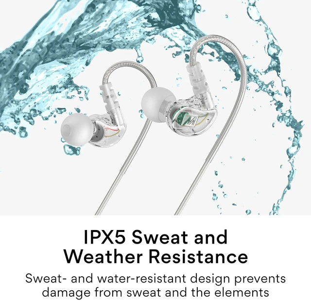 Alt view image 4 of 7 - M6 Sport USB-C Wired Earbuds with Memory Wire Earhooks, Headset with Mic & 3-Button Remote for iPhone 17 Pro Max, iPad, USB Type C Devices; in Ear Headphones for Running/Gym/Workouts (Clear)
