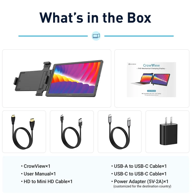 Alt view image 7 of 7 - Laptop Screen Extender 14" 1080P IPS Dual Extender Portable Monitor Laptop Extended Monitor Portable for 13"-16.5" Laptops with USB-C/HD Port, Plug and Play for Mac, Wins, Android