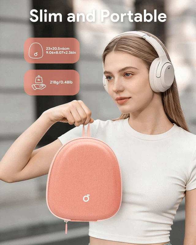 Alt view image 5 of 6 - Headphone Case Hard Shell Super-Slim for Soundcore Anker/Sony/JBL/Bose Fits Skullcandy Crusher/BERIBES/KVIDIO/TOZO/JLab Over-Ear Headphones, Universal Portable Travel Organizer Bag