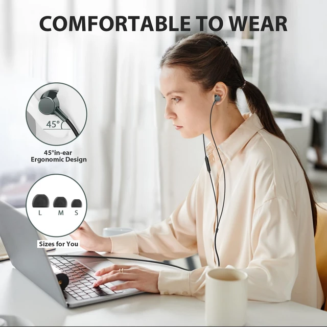 Alt view image 5 of 7 - Wired Headphones Earphones for School Laptop PC Chromebook, Green Ear Buds with 3.5mm Plug in Audio Jack Microphone HiFi Stereo Clear Call Volume Control for Kindle Fire Travel MP3