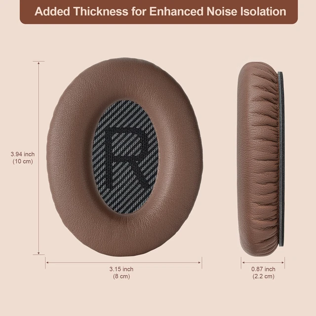 Alt view image 5 of 7 - Replacement Ear-Pads Cushions for Bose QuietComfort QC 35 35ii 25 15 2 Headphones, Ear Covers for QC35 QC35-ii QC25 QC15 QC2 SoundLink SoundTrue Around-Ear II AE2 Headphones (Coffee-Black)