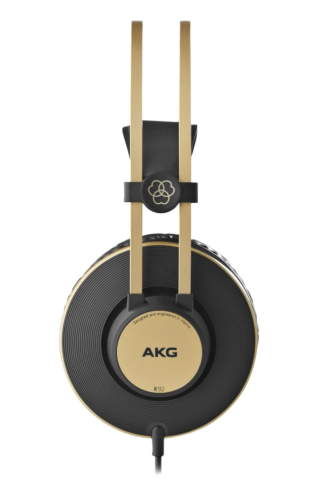 Alt view image 3 of 6 - Pro Audio K92 Over-Ear, Closed-Back, Critical Listening and Studio Headphones, Matte Black and Gold