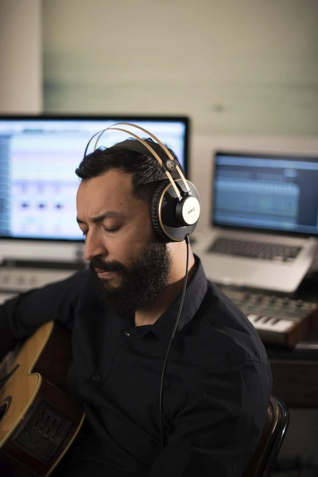 Alt view image 6 of 6 - Pro Audio K92 Over-Ear, Closed-Back, Critical Listening and Studio Headphones, Matte Black and Gold