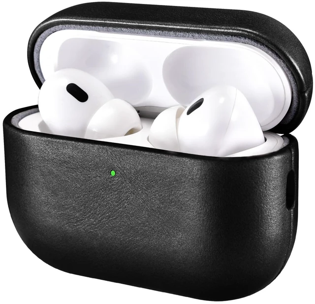 Main image of AirPod Pro 3 Leather Case, Handmade Vintage Protective Cover (Black)