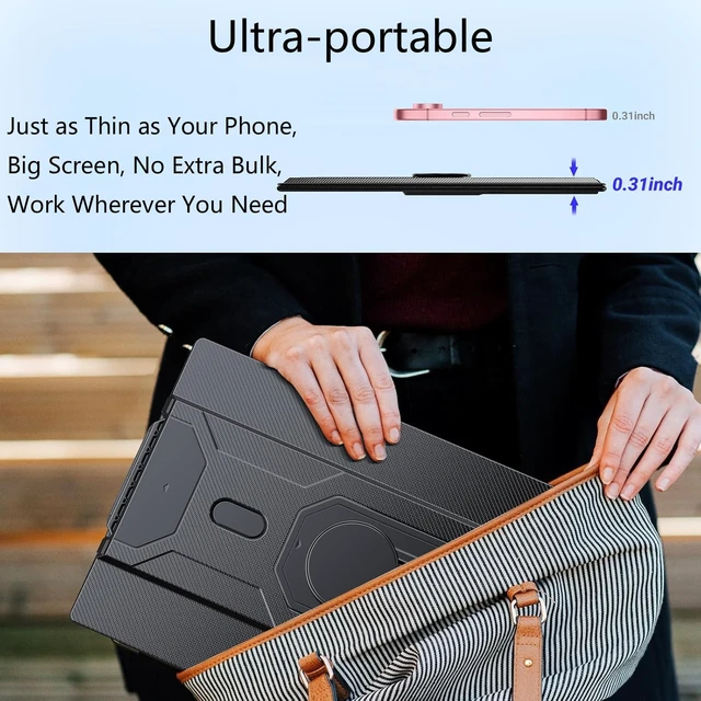 Alt view image 6 of 7 - 16.2" Portable Laptop Monitor Extender, 1200P HDR Screen with 360° Rotation, Ultra-Light Travel Second Screen, Plug & Play via Mini HDMI/Type-C, Compatible with Windows/Mac/PS5