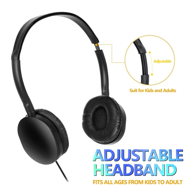 Alt view image 3 of 7 - Kids Headphones Bulk 30 Pack for School Students Children Wholesale Wired Headphones for Classroom,Group Learning, Computer Lab, Library, Online Lesson and Testing 3.5mm Jack (Black)