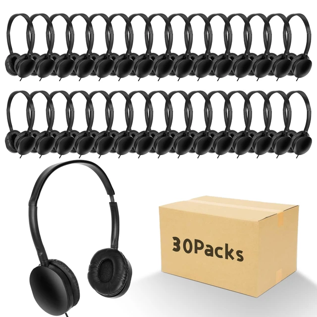 Alt view image 7 of 7 - Kids Headphones Bulk 30 Pack for School Students Children Wholesale Wired Headphones for Classroom,Group Learning, Computer Lab, Library, Online Lesson and Testing 3.5mm Jack (Black)